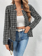 Women's Tweed Blazer with Textured Pattern
