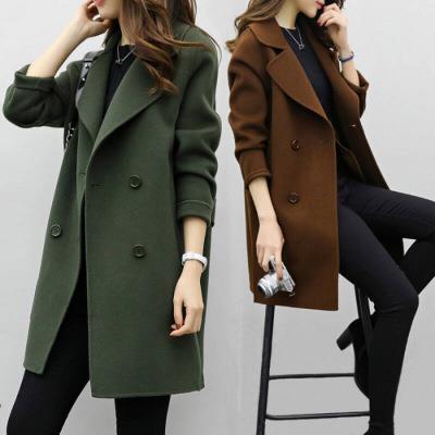 Elegant Long Cotton Coat with Double-Breasted Buttons