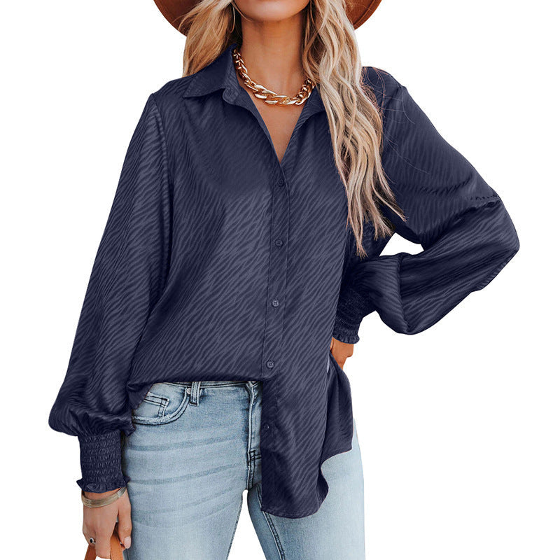 Elegant Blouse with Ruffles and Relaxed Fit