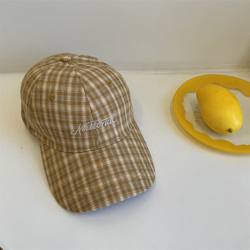 Men's Checkered Cotton Baseball Cap