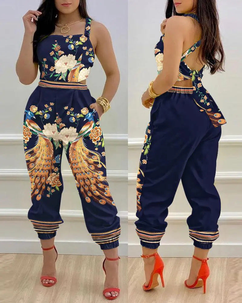 Casual Women's Jumpsuit with Floral Design