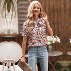 Women's Floral Mock-Neck Blouse