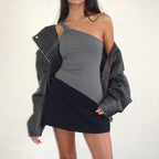 Women's Asymmetrical Tank Top with Knot Detail