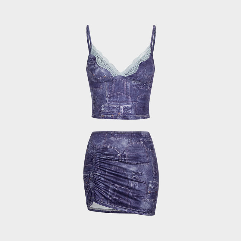 Crop Top and Mini Skirt Set