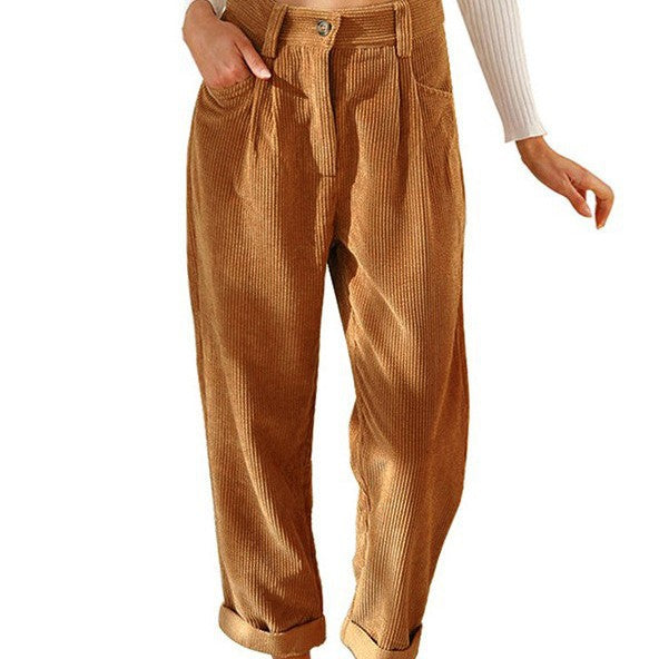 Women's High-Waist Pleated Trousers