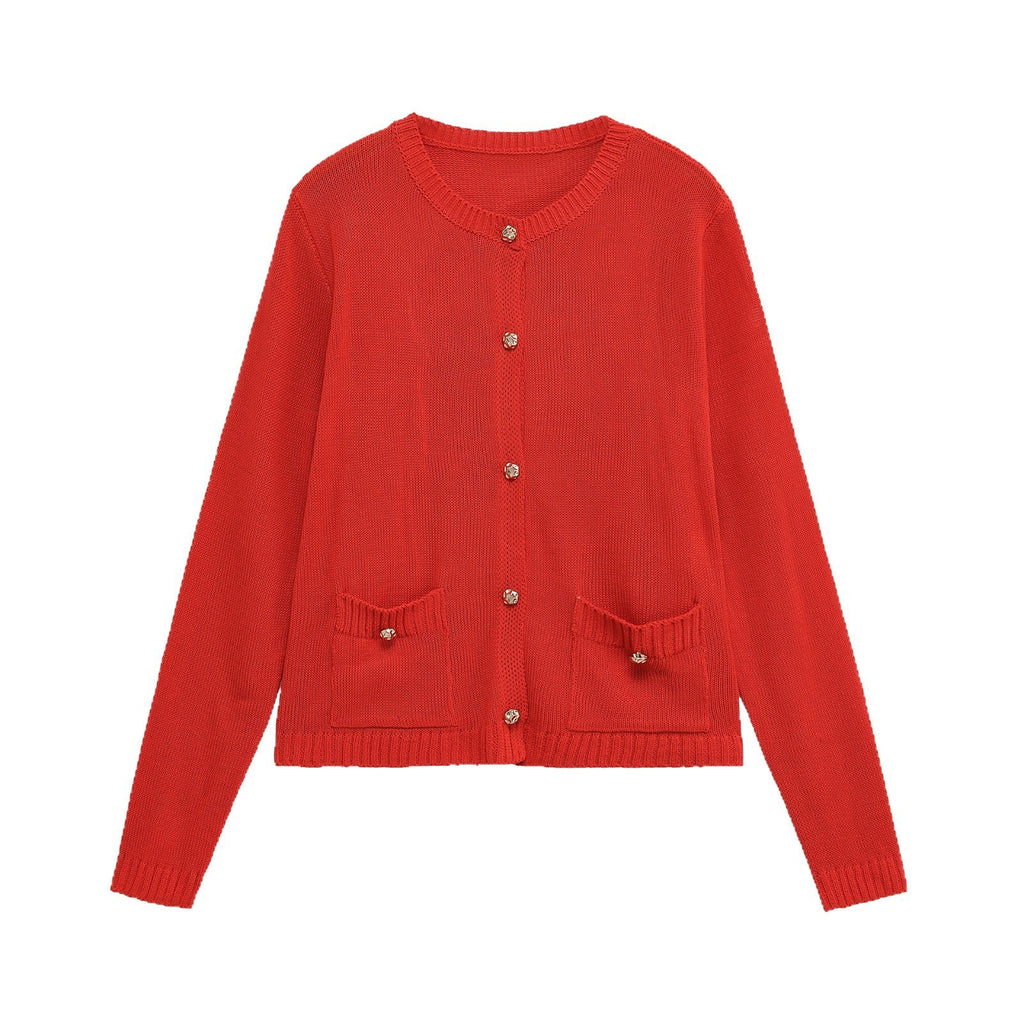 Elegant Knit Cardigan with Practical Pockets