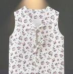 Women's Blouse with Floral Accents and Tie Detail