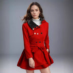Women's Classic Coat with Elegant Collar and Detachable Hood
