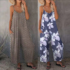 Women's Wide Leg Jumpsuit with Fashionable Pattern