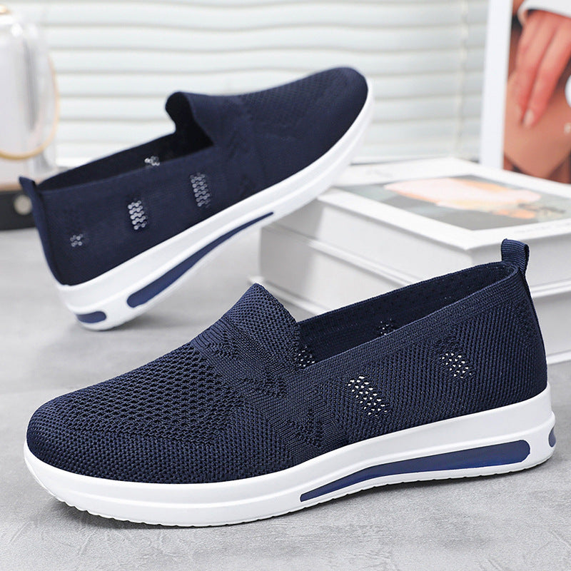 Women's Breathable Slip-On Sneakers with Flexible Upper and Comfortable Footbed