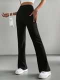 Elegant and Comfortable High-Waisted Ribbed Trousers