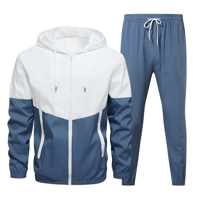 Men's Two-Piece Tracksuit Set with Hoodie and Elastic Jogging Pants