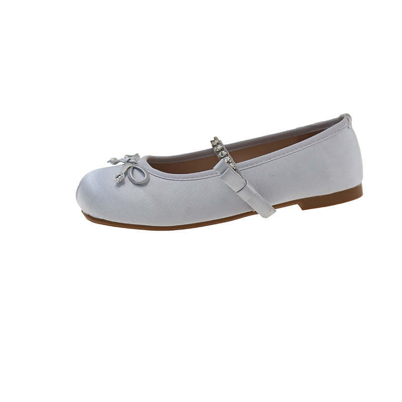Women's Ballet Flats with Decorative Strap and Sparkling Accents