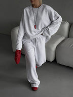 Casual Oversized Sweatshirt and Wide Jogger Set