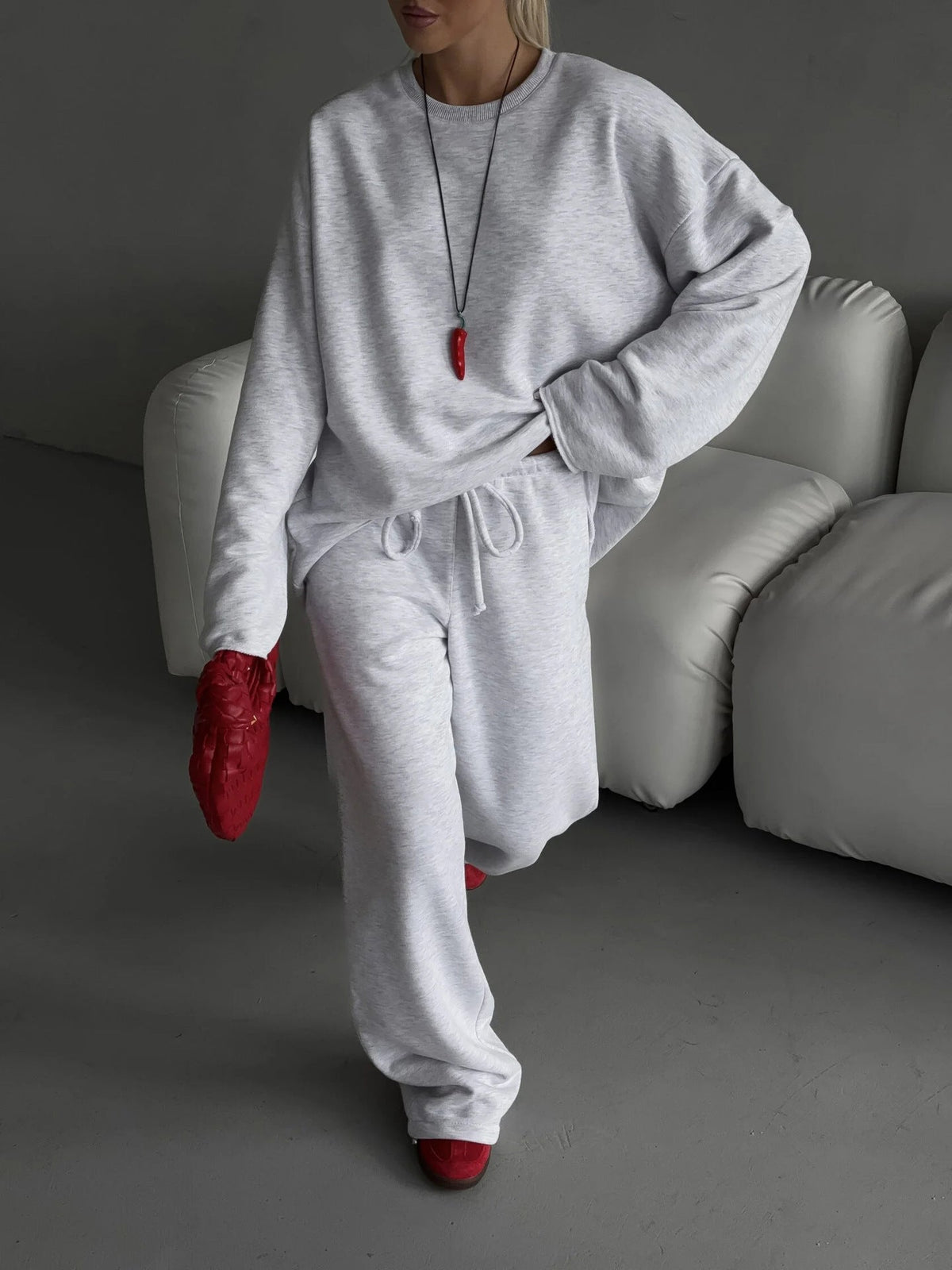 Casual Oversized Sweatshirt and Wide Jogger Set