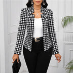 Elegant Houndstooth Blazer Jacket