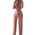 Women's Comfortable and Stylish 2-Piece Knit Suit with Button Details