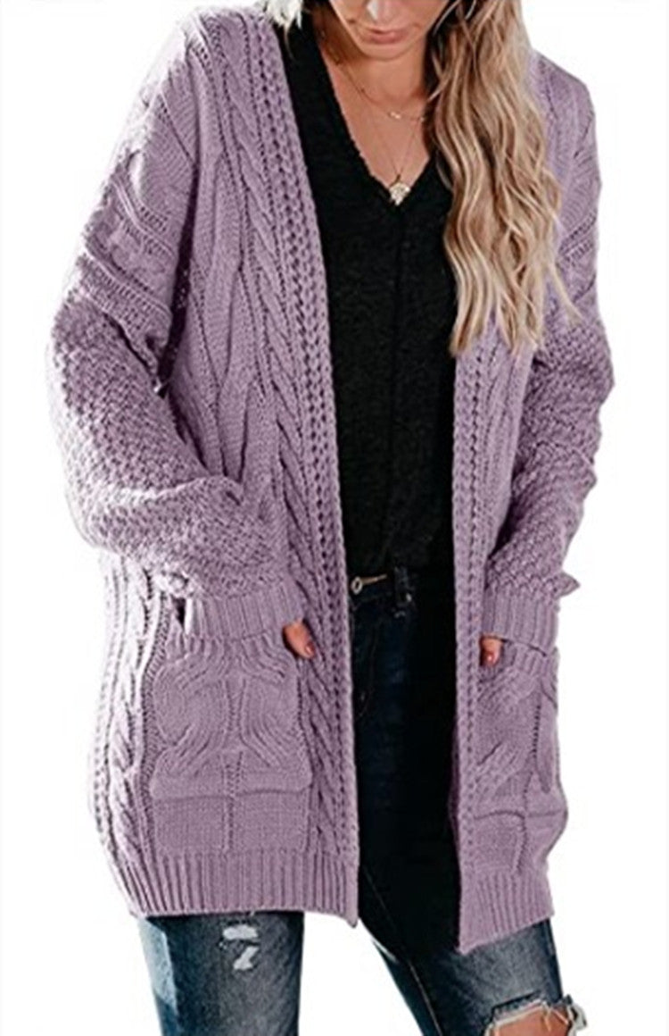 Women's Chunky Knit Cardigan with Pockets