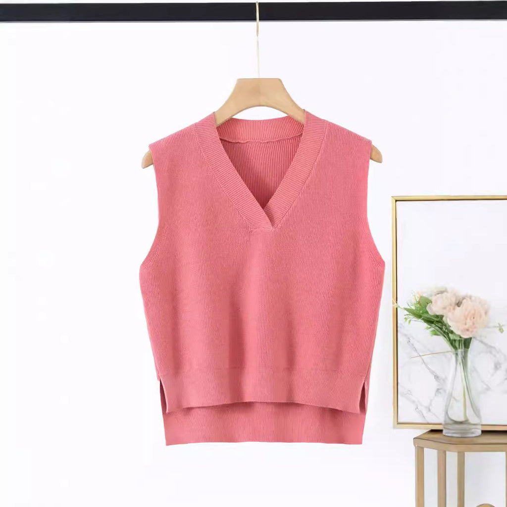 Women's Elegant V-Neck Knit Top