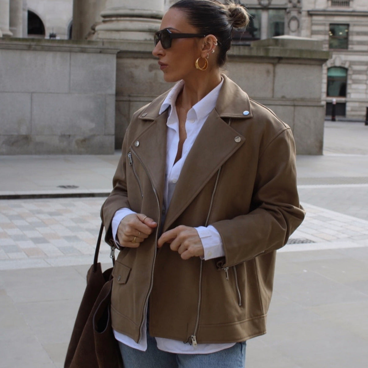 Women's Faux Leather Biker Jacket