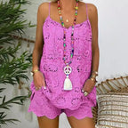 Women's Airy Summer Top with Lace and Matching Shorts
