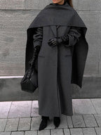 Elegant Cape Coat with Double-Lined Design