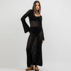 Women's Airy Crochet Maxi Coat