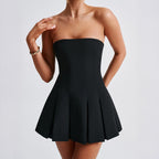 Women's Bustier Dress with Flared Skirt