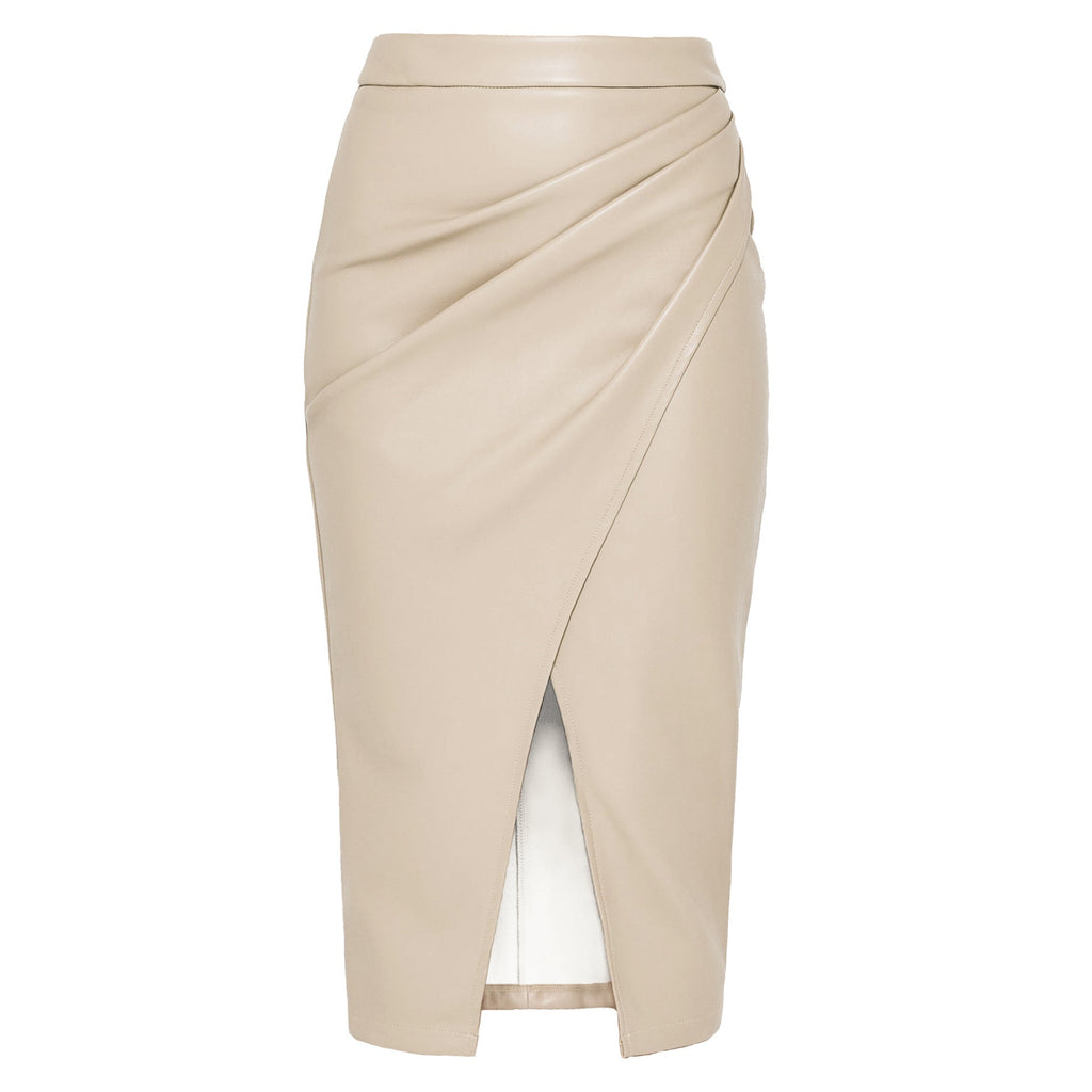 High-Waisted Vegan Wrap Skirt