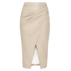 High-Waisted Vegan Wrap Skirt