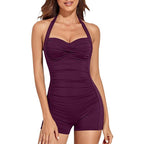 Women's Swimsuit with Elegant Wrap Design and Shaping Ruffles
