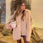 Women's Fluffy Vest with Sophisticated Buckles
