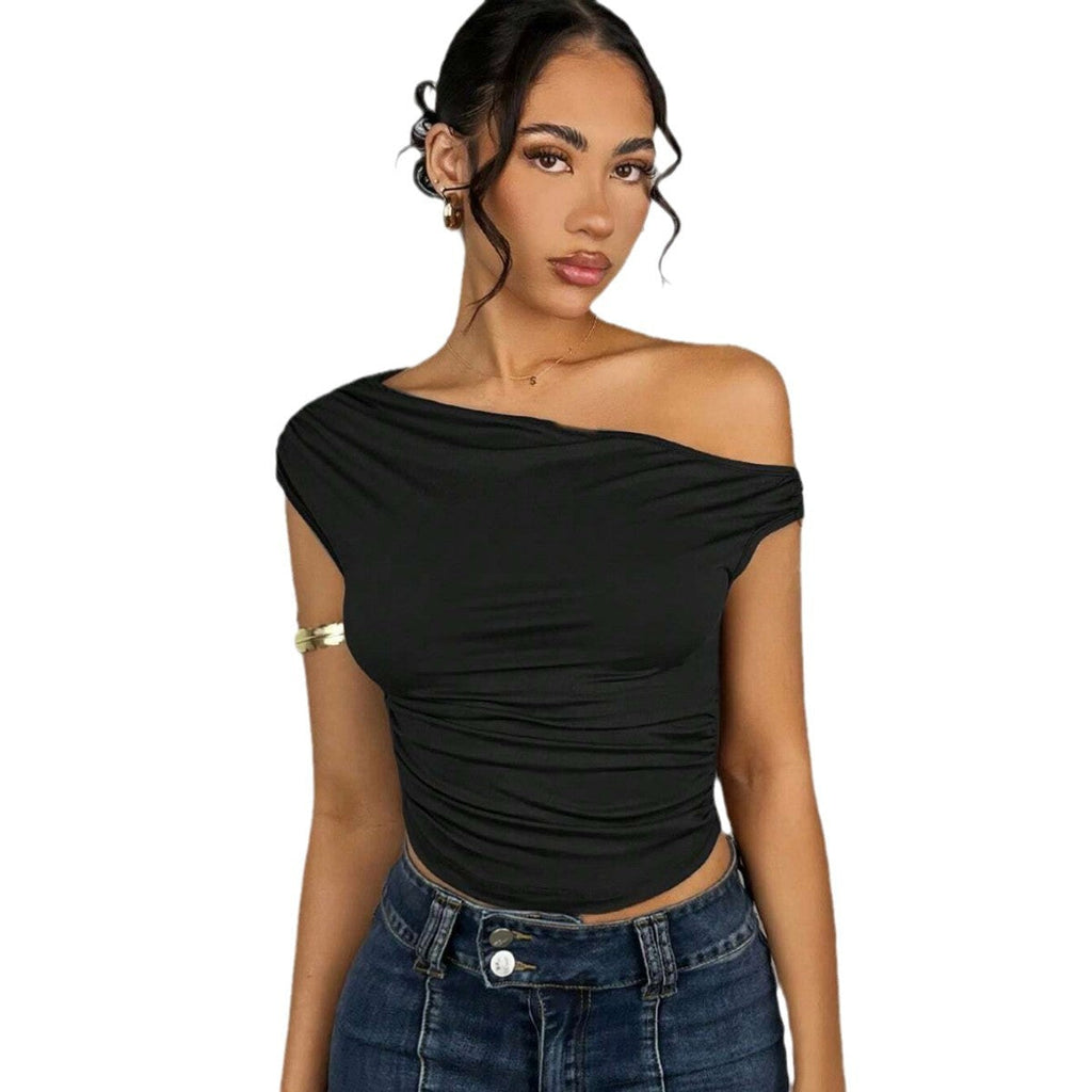 Asymmetrical Crop Top with Wave Design