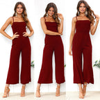 Women's Jumpsuit with Thin Straps and Elegant Wide Leg
