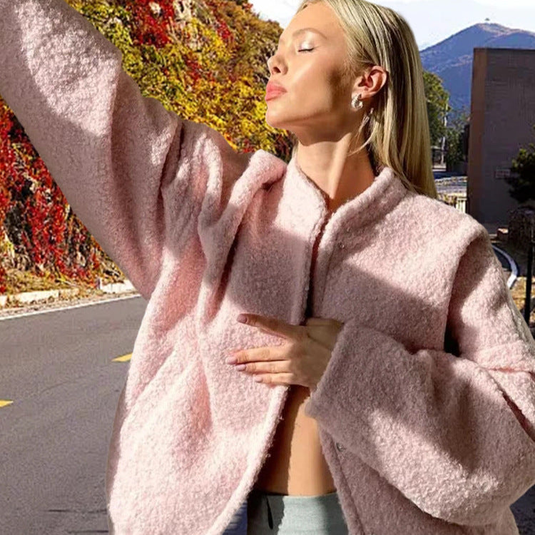 Women's Cozy Teddy Coat with Oversized Cut