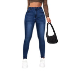 Women's High-Waist Skinny Jeans with Faux Pockets