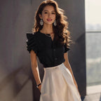 Women's Elegant Blouse with Ruffle Details