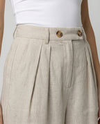 Women's Elegant High-Waisted Linen Trousers