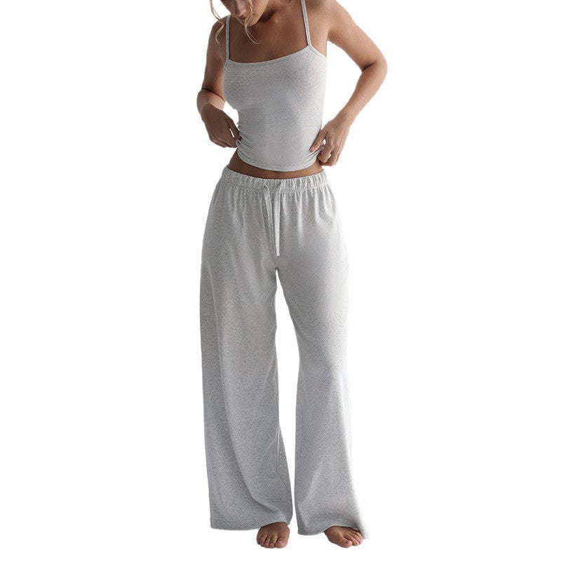Women's Cozy and Stylish Wide-Leg Lounge Set with Tank Top