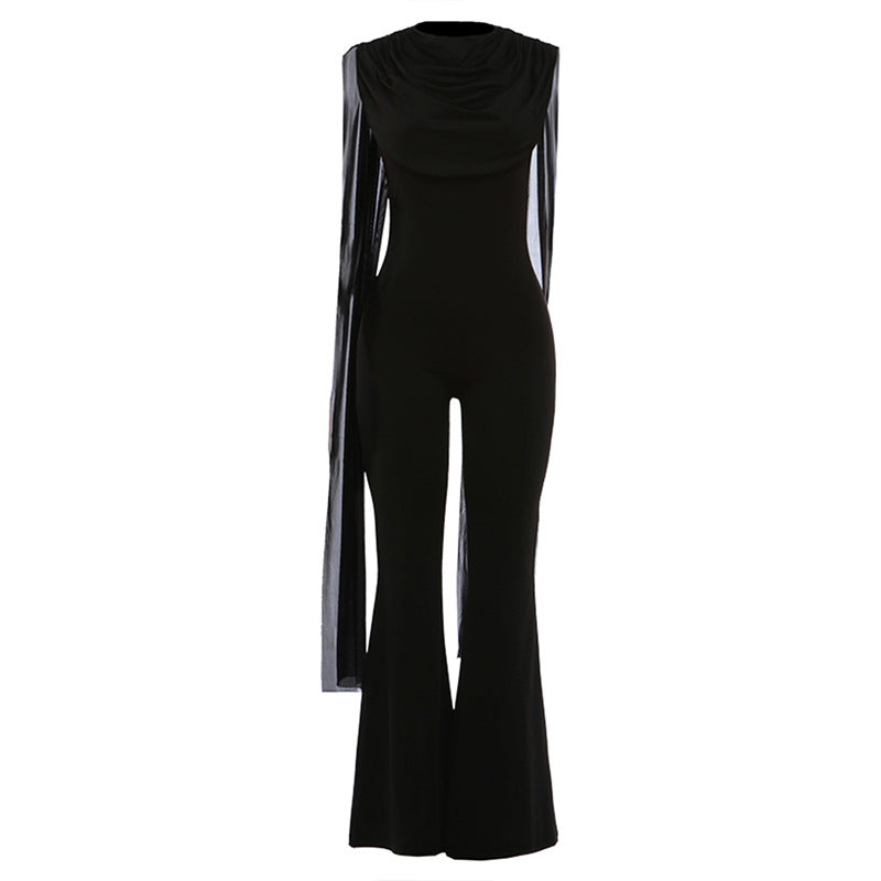 Elegant Draped Wide-Leg Jumpsuit