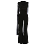 Elegant Draped Wide-Leg Jumpsuit