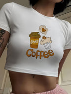 Women's Crop Shirt with Playful Ghost Motif