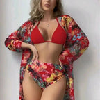 Women's Fashionable Swim Set with Stylish Kimono
