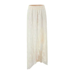 Women's Maxi Skirt with Delicate Lace Design and Seductive Slit