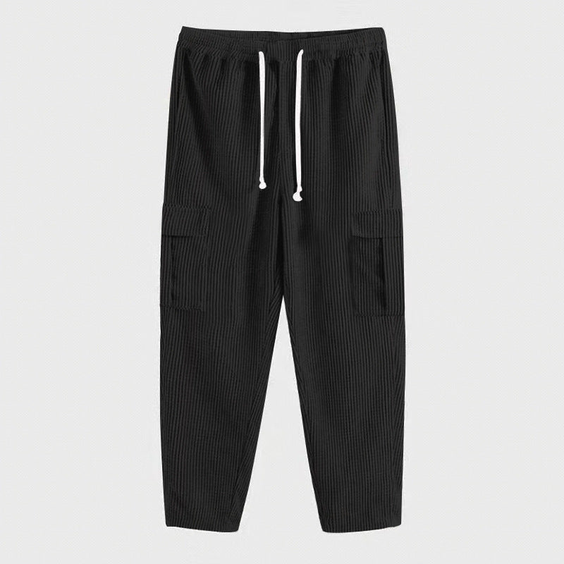 Women's Cargo Pants with Elastic Waistband and Practical Side Pockets