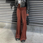 Women's Elegant High-Waisted Flare Trousers