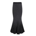 Women's Maxi Skirt with Ribbed Texture and Flared Hem