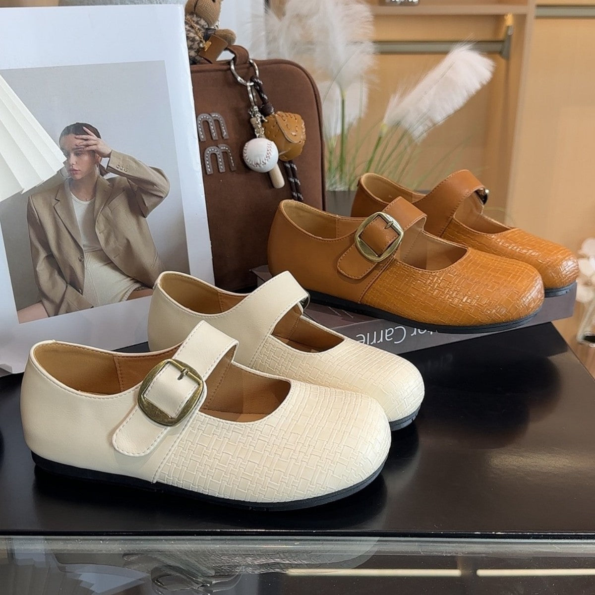 Women's Ballet Flats with Elegant Buckle and Comfortable Footbed