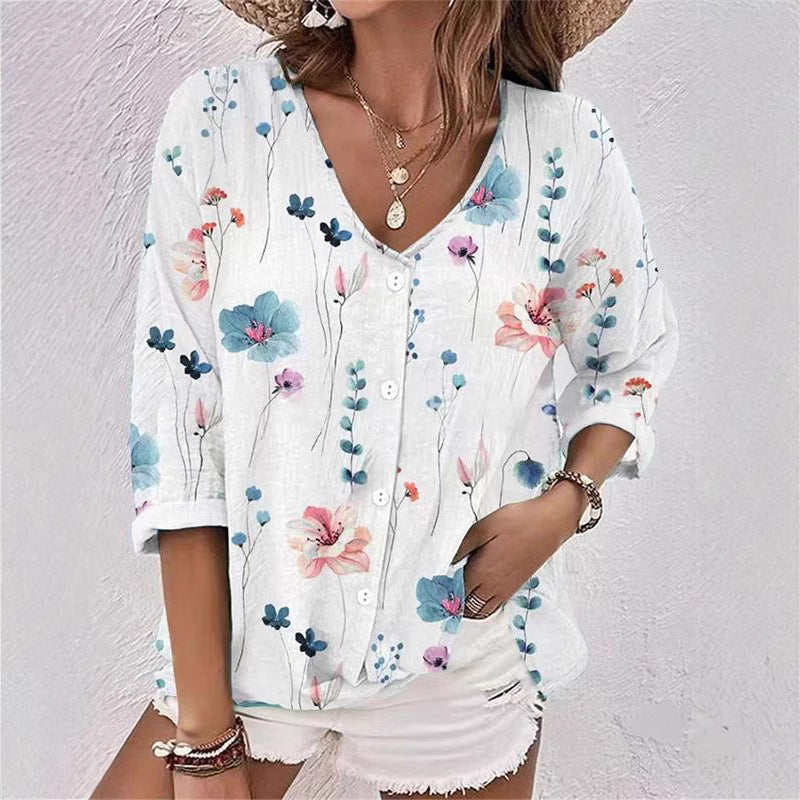 Women's Floral Print Blouse with Casual Fit