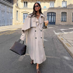 Women's Elegant Minimalist Trench Coat with Pockets